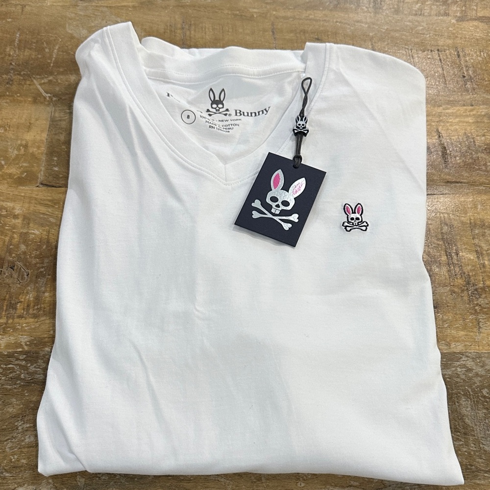 NWT Psycho Bunny Classic White Long Sleeve Tee